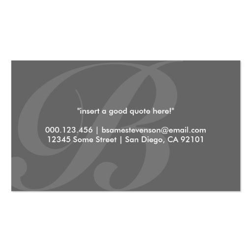 aerial initial : blue business card (back side)