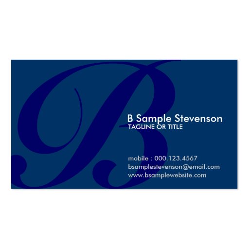 aerial initial : blue business card