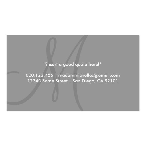 aerial initial business card template (back side)