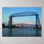 Aerial Lift Bridge Close Up-Painting Print