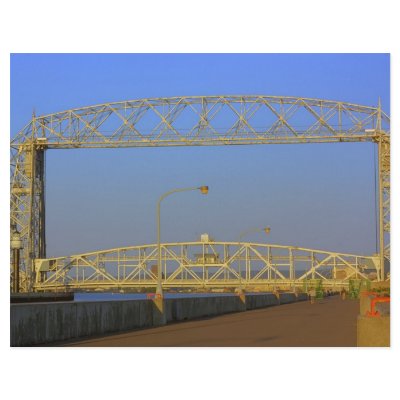 Aerial Lift Bridge from North Pier Letterhead Design by DuluthGifts
