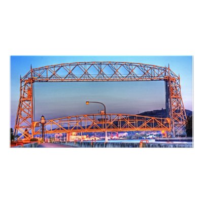 Aerial Lift Bridge from South Pier Photo Card by DuluthGifts