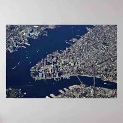 Aerial Lower Manhattan Print by captainifr