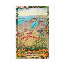 Aerial Map of Santa Clara County Post Card