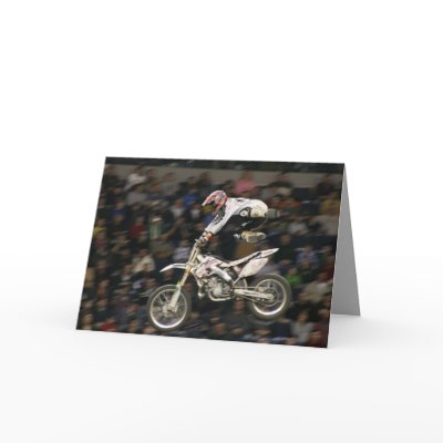 aerial moto-cross #7 with crowd greeting card by cardart
