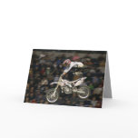 aerial moto-cross #7 with crowd greeting card
