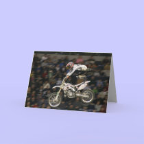 aerial moto-cross with crowd cards by cardart aerial moto-cross with crowd cards