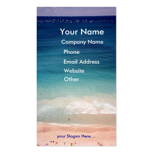 Aerial Ocean Aquamarine Blue Beach Business Card