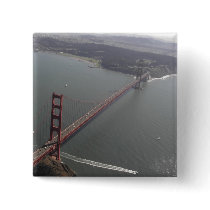 Aerial Photo of Golden Gate Bridge Square Button