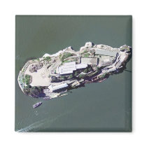 Aerial photograph of Alcatraz Fridge Magnet