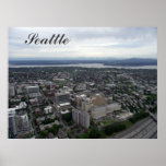 aerial seattle view poster