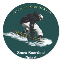 AERIAL SNOW BOARDER Series Round Stickers