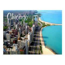 Aerial View Chicago Illinois Travel Post Card