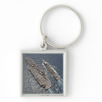 Aerial view of aircraft carrier USS Ronald Reag Key Chains