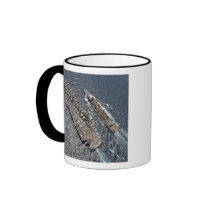 Aerial view of aircraft carrier USS Ronald Reag Coffee Mug