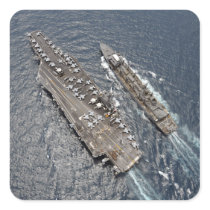 Aerial view of aircraft carrier USS Ronald Reag Sticker