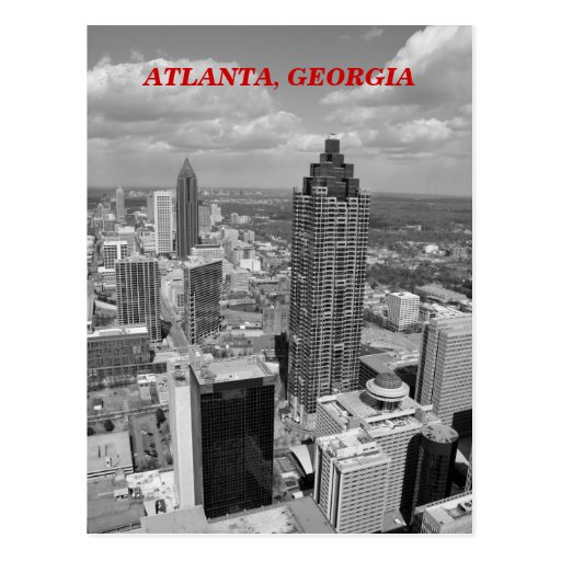 Aerial View of Atlanta, Georgia In Black and White Post Cards
