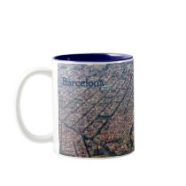 Aerial view of Barcelona Coffee Mugs