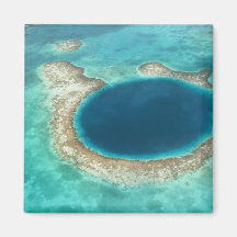 Aerial view of Blue Hole, sailboat anchored Refrigerator Magnet