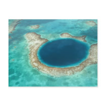 Aerial view of Blue Hole, sailboat anchored Post Card