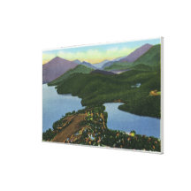 Aerial View of Both Lake Placid & Mirror Lake Canvas Prints