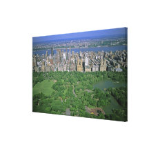 Aerial view of Central Park and the west side Canvas Print