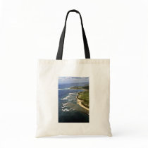 Aerial View Of Hanalei Shore - Kauai Tote Bags