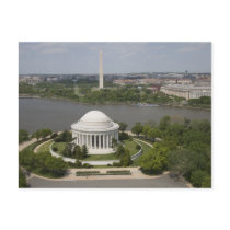 Aerial view of Jefferson and Washington Memorial Post Card