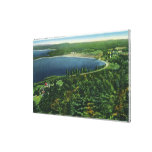 Aerial View of Massabesic Lake near City Canvas Print