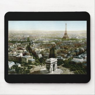 Aerial View of Paris, France Vintage mousepad