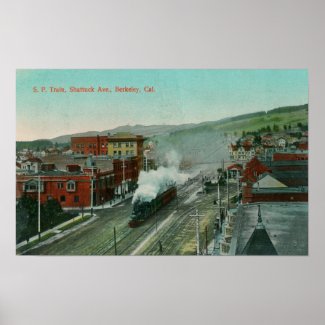 Aerial View of Shattuck Ave SP Train print