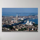 Aerial view of the Campanile and Grand Canal of Ve Poster