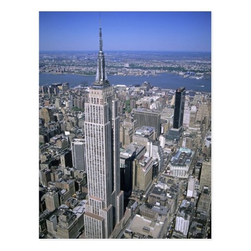 Aerial view of the Empire State Building and Post Card