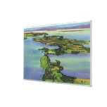 Aerial View of the Lake, NY and VT Split Stretched Canvas Prints