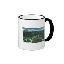 Aerial View of the Public Gardens, Beacon Hill Coffee Mug