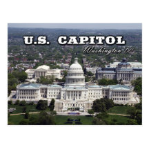 Aerial view of the US Capitol in Washington DC Postcard