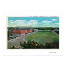 Aerial View of WA State College Gym and Post Card