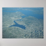 Aerial view Seattle Lake Union Posters