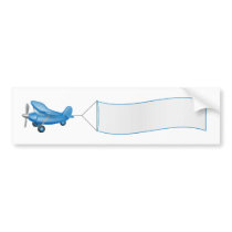 Aeroplane pulling banner bumper sticker