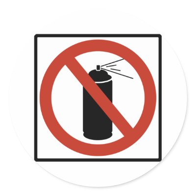 Aerosol Spray Prohibition Highway Sign Round Sticker by wesleyowns