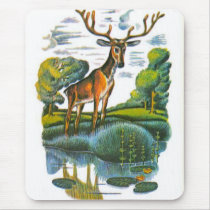 Aesop's fables, the deer and his reflection mouse pads