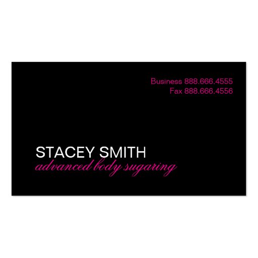 Aesthetician :: Body Sugaring Business Card (back side)