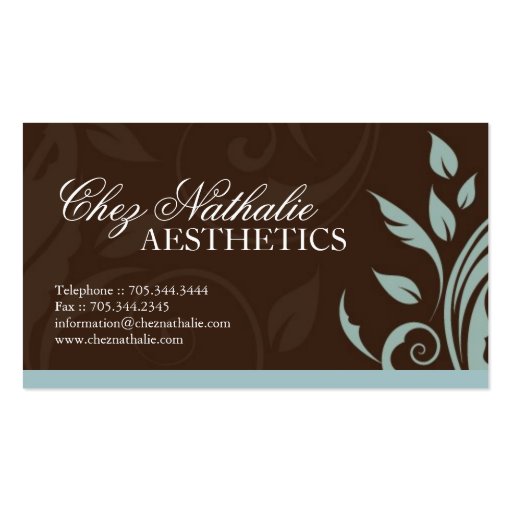 Aesthetician Business Card (front side)