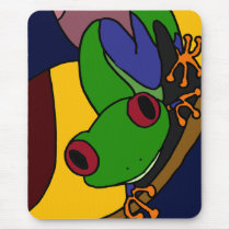 AF-Abstract Art Tree Frog Mouse Pad