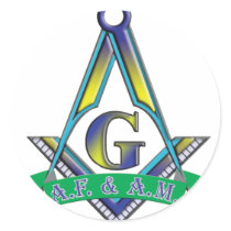 AF & AM ROUND STICKERS