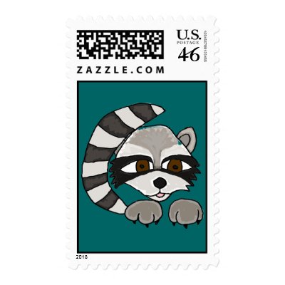 AF- Awesome Raccoon Postage Stamps by inspirationrocks