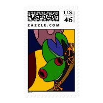 AF- Tree Frog Abstract Art Postage Stamps