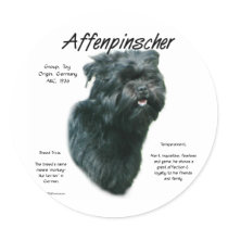 Affenpinscher History Design Round Stickers
