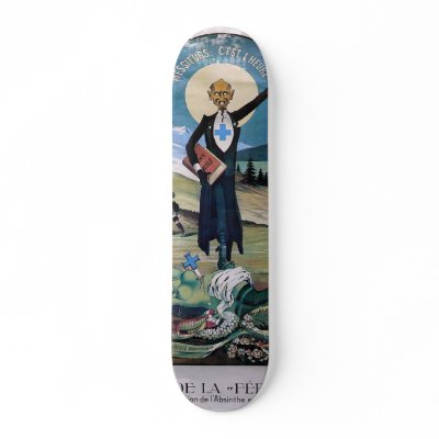 Affiche absinthe custom skate board by AbsintheFairy