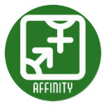 Affinity : Both Round Dark Sticker